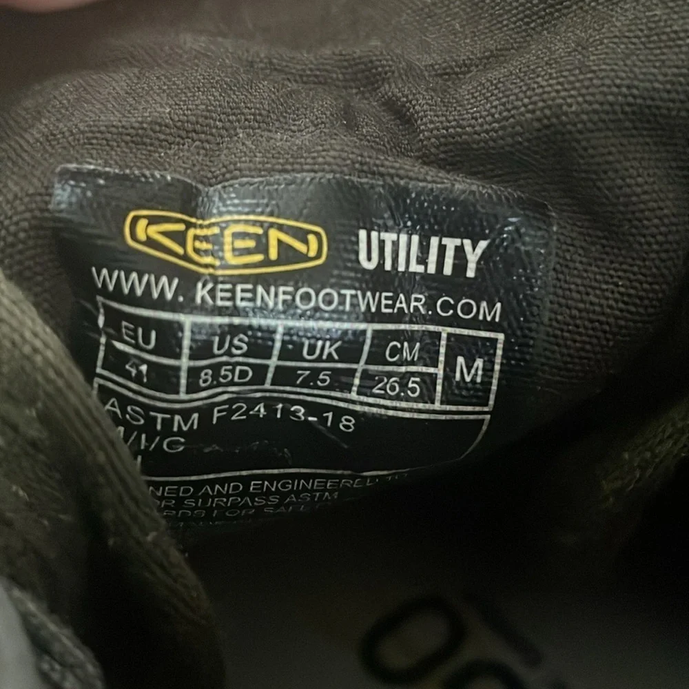 Keen Utility Roswell Mens Size 8.5D Mid Height Canvas Steel Toe Work Boots Olive